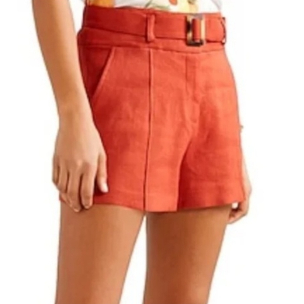 Veronica Beard Women's Coral Linen Shorts